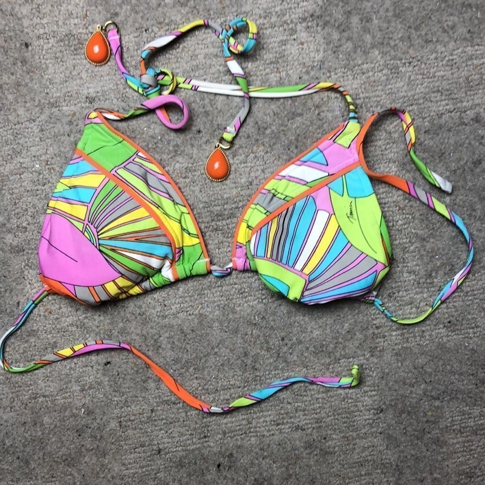 Triangle Cup Trina Turk Bikini Top | Bold Retro Print | Size 4